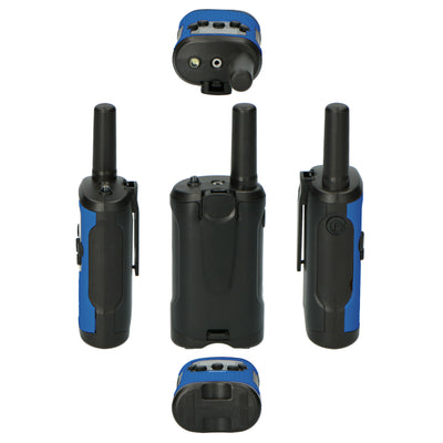 Alecto FR-115BW - Lot de deux talkie-walkies pour enfants, Portée jusqu’à 7 kilomètres, blue/noir