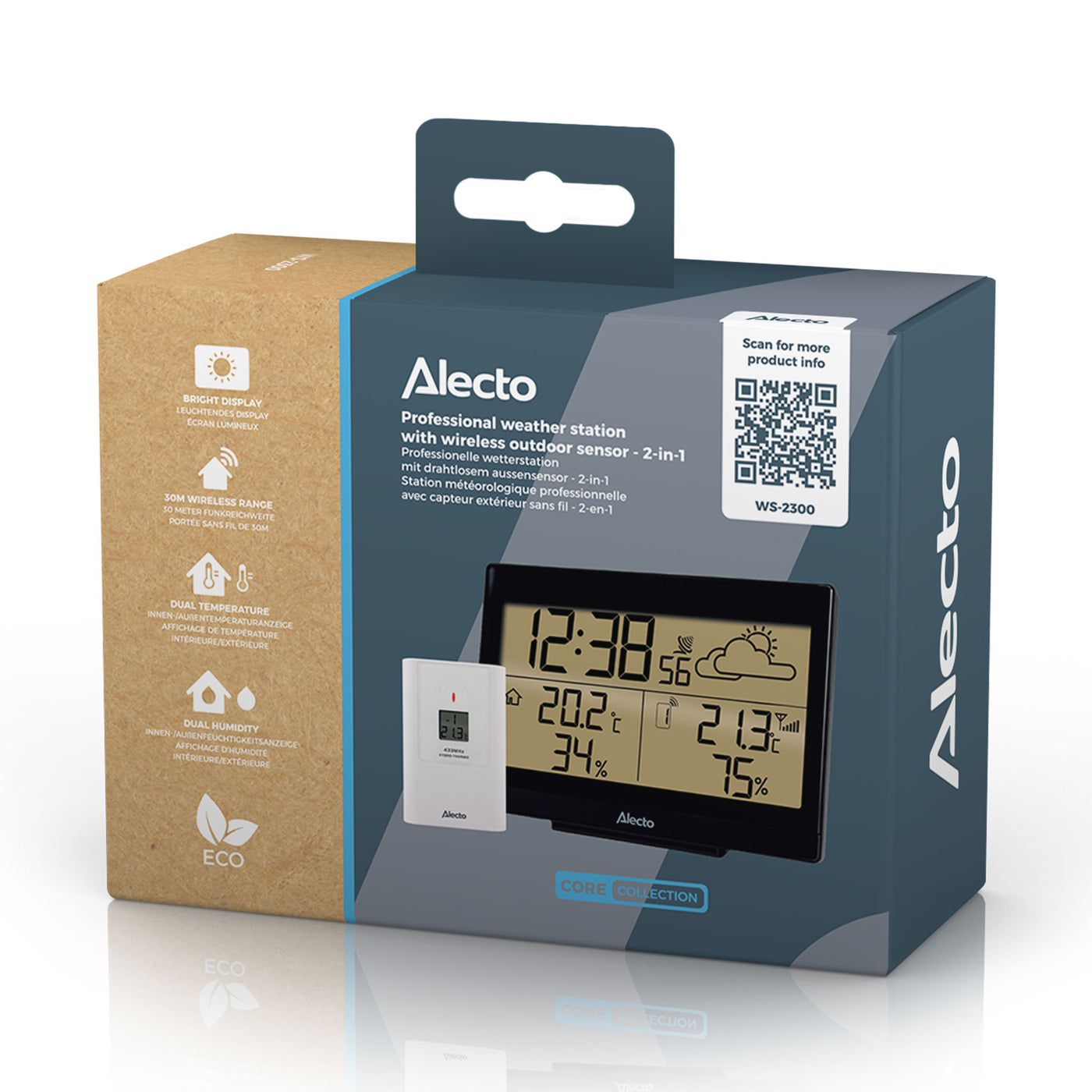 Alecto WS-2300 - Station météo avec capteur extérieur sans fil, noir