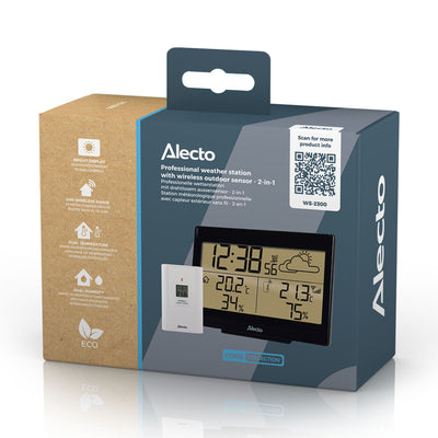 Alecto WS-2300 - Station météo avec capteur extérieur sans fil, noir