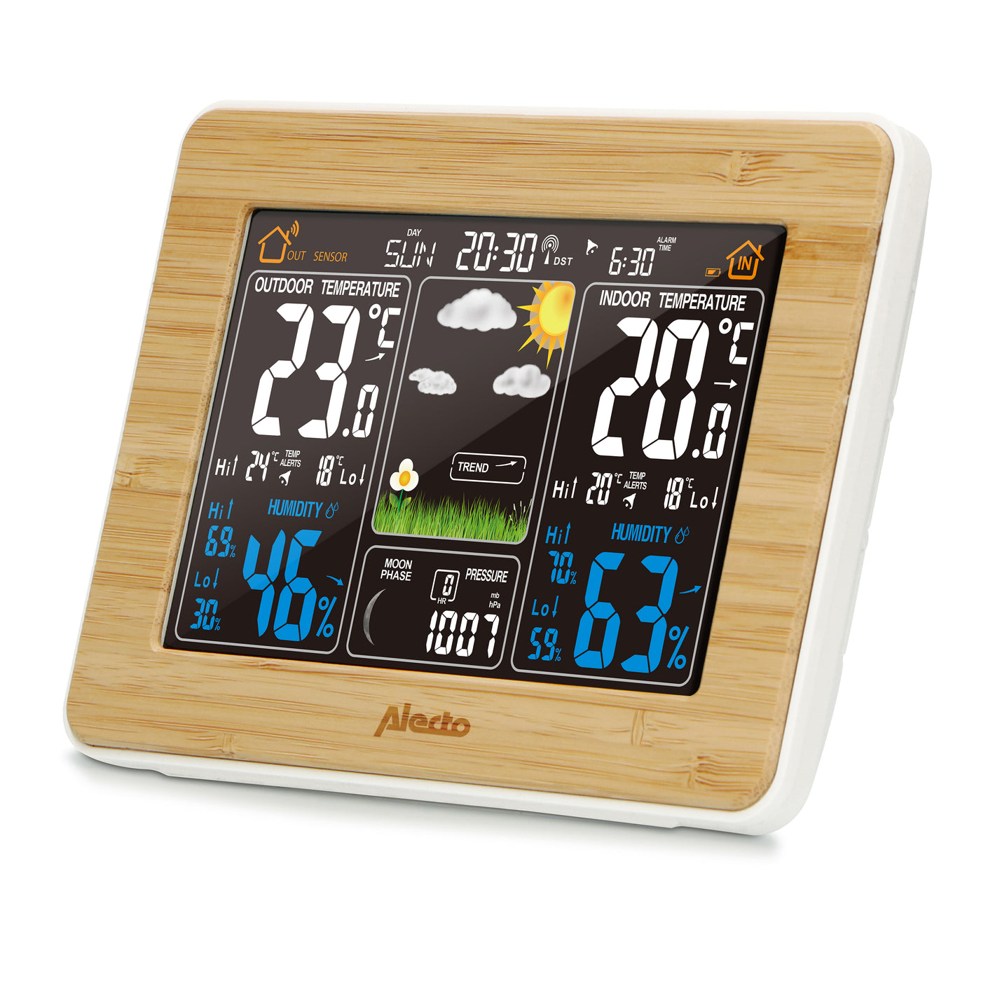 Alecto WS-1560 - Station météo avec capteur extérieur sans fil, bambou