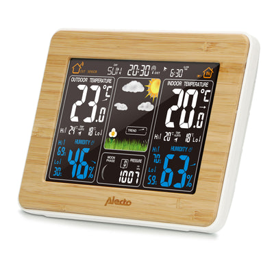 Alecto WS-1560 - Station météo avec capteur extérieur sans fil, bambou