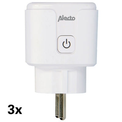 Alecto SMART-PLUG10 - Prise intelligente Wi-Fi, 16A, 3680W, pack de 3, blanc