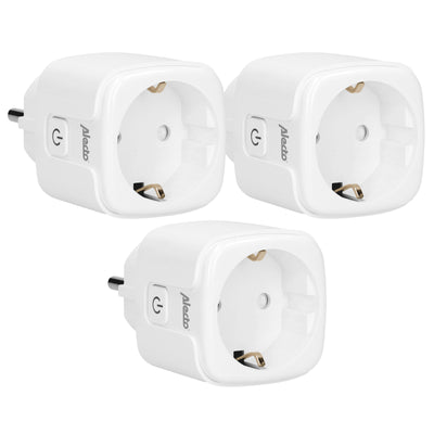 Alecto SMART-PLUG10 - Prise intelligente Wi-Fi, 16A, 3680W, pack de 3, blanc