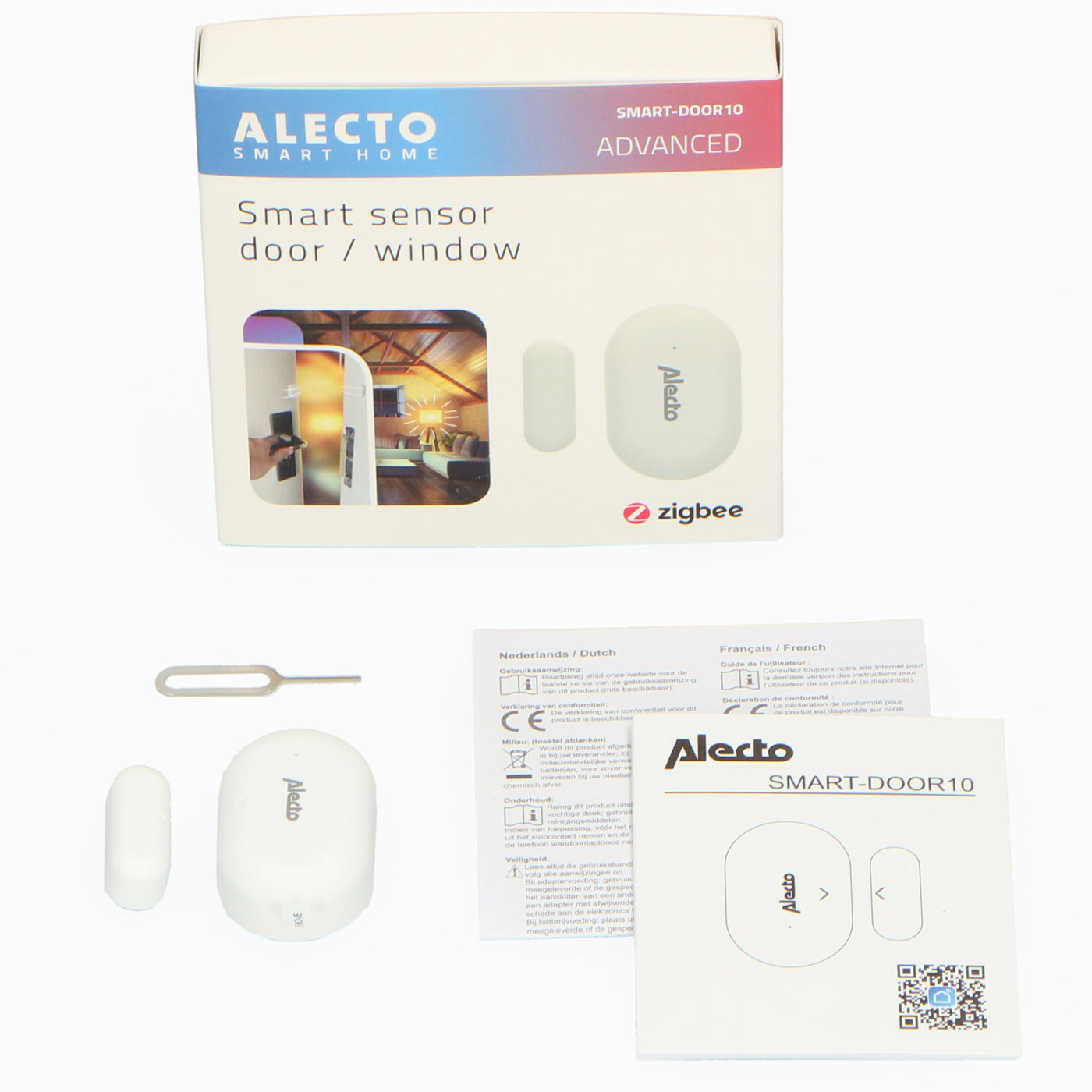 Alecto SMART-DOOR10 - Capteur de contact porte / fenêtre intelligent Zigbee
