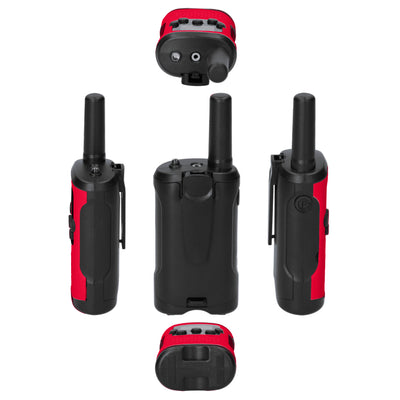Alecto FR115RD - Lot de deux talkie-walkies pour enfants, Portée jusqu’à 7 kilomètres, rouge/noir