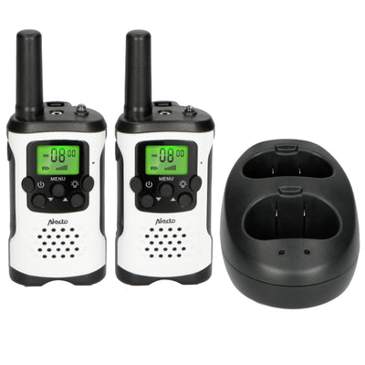 Alecto FR-175 - Lot de deux talkie-walkies, Portée jusqu’à 7 kilomètres, blanc/noir