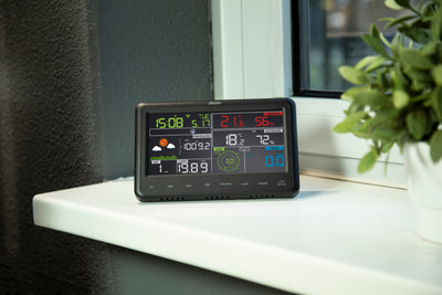 Alecto WS-5500 - Station météo professionnelle 8 en 1 avec Wi-fi, app et capteur extérieur sans fil , noir