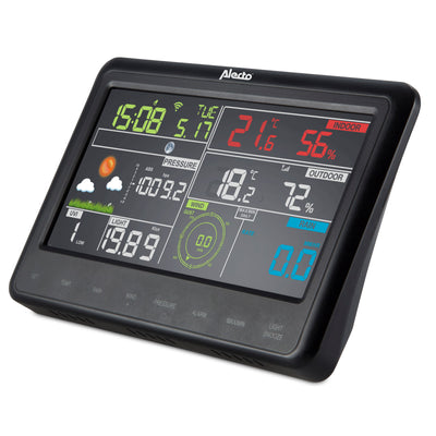 Alecto WS-5500 - Station météo professionnelle 8 en 1 avec Wi-fi, app et capteur extérieur sans fil , noir