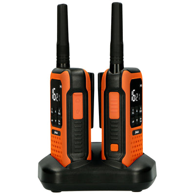 Alecto FR300OE - Paire de talkies-walkies anti-chocs, portée jusqu’à 10 kilomètres - Orange/Noir