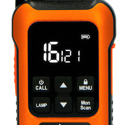 Alecto FR300OE - Paire de talkies-walkies anti-chocs, portée jusqu’à 10 kilomètres - Orange/Noir