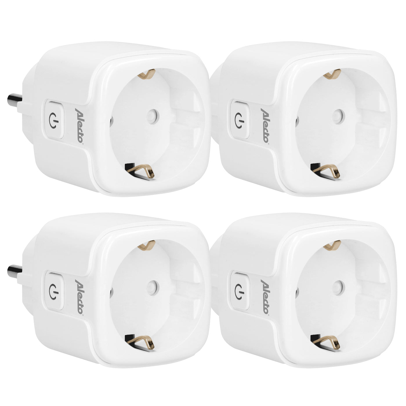 Alecto SMART-PLUG10 - Prise intelligente Wi-Fi, 16A, 3680W, pack de 3, blanc