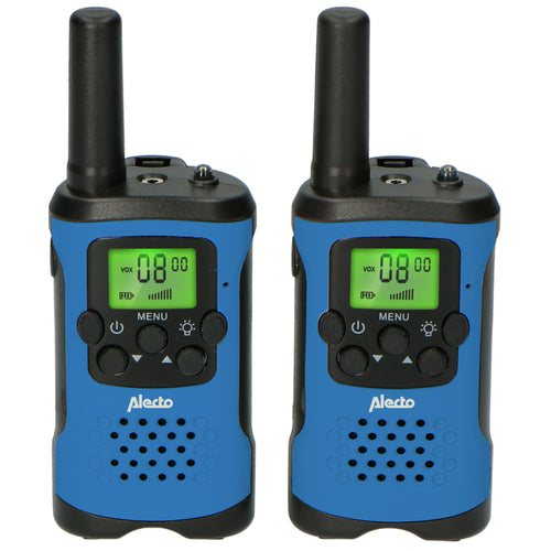 Alecto FR-115BW - Lot de deux talkie-walkies pour enfants, Portée jusqu’à 7 kilomètres, blue/noir