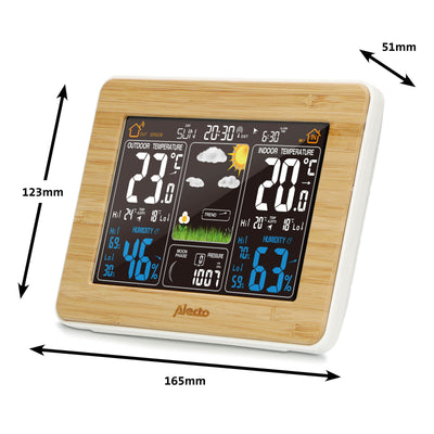 Alecto WS-1560 - Station météo avec capteur extérieur sans fil, bambou