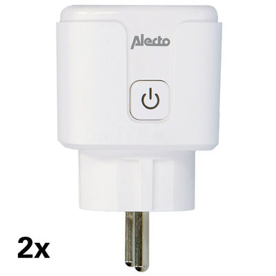 Alecto SMART-PLUG10 - Prise intelligente Wi-Fi, 16A, 3680W, pack de 2, blanc