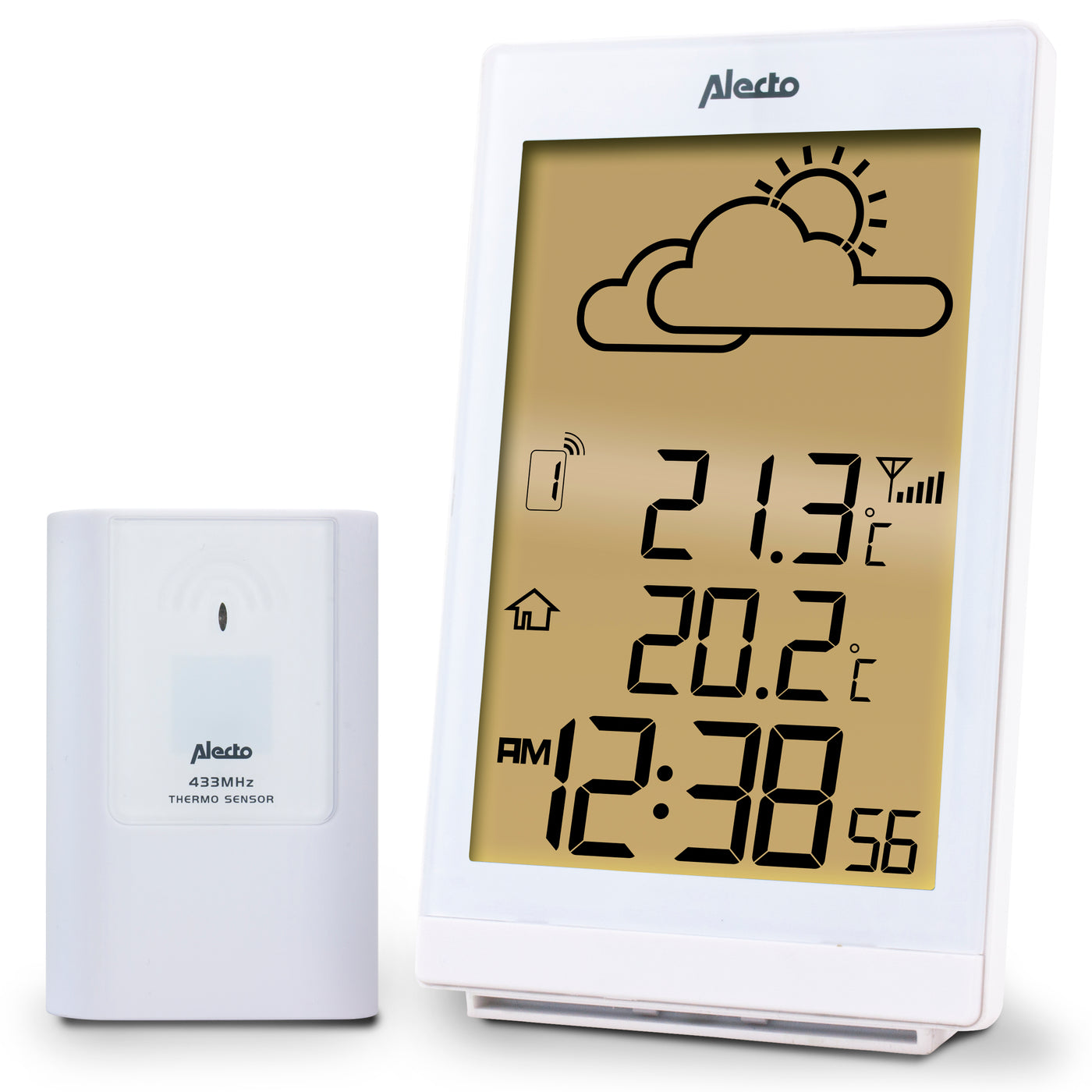 Alecto WS-2200WT - Station météo avec capteur extérieur sans fil, blanc