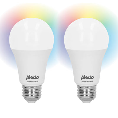 Alecto SMART-BULB10 DUO - Smart Lampe LED Wi-Fi, pack de 2, blanc