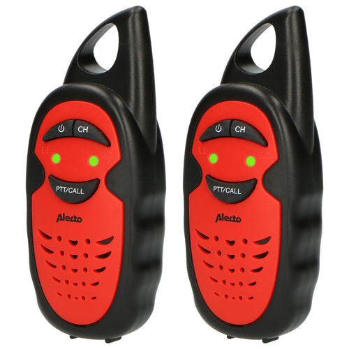 Alecto FR-05RD - Lot de deux talkie-walkies pour enfants, Portée jusqu’à 3 kilomètres, noir/rouge