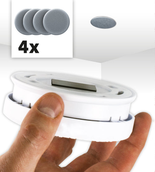 Alecto MK-2 QUADSET - Kit de montage magnétique pour détecteur de fumée et de monoxyde de carbone