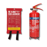 Alecto SB11 + AL-BP2 - Kit de sécurité incendie - Extincteur 2 kg + Couverture anti-feu 100 x 100 cm