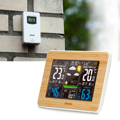 Alecto WS-1560 - Station météo avec capteur extérieur sans fil, bambou