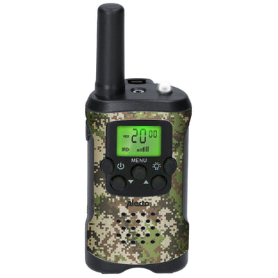 Alecto FR115CAMO - Lot de deux talkie-walkies pour enfants, Portée jusqu’à 7 kilomètres, camouflage