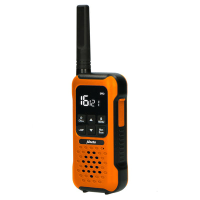 Alecto FR300OE - Paire de talkies-walkies anti-chocs, portée jusqu’à 10 kilomètres - Orange/Noir