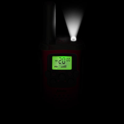 Alecto FR115RD - Lot de deux talkie-walkies pour enfants, Portée jusqu’à 7 kilomètres, rouge/noir