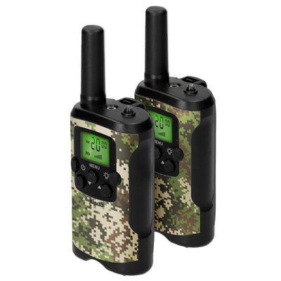 Alecto FR115CAMO - Lot de deux talkie-walkies pour enfants, Portée jusqu’à 7 kilomètres, camouflage