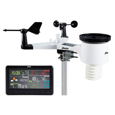 Alecto WS-5500 - Station météo professionnelle 8 en 1 avec Wi-fi, app et capteur extérieur sans fil , noir