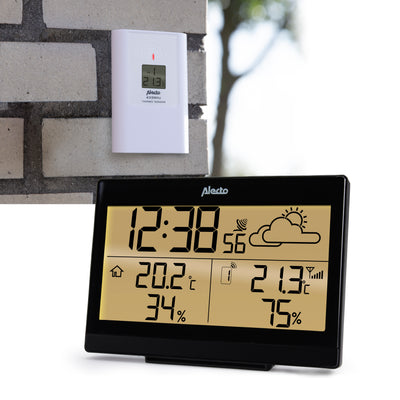 Alecto WS-2300 - Station météo avec capteur extérieur sans fil, noir