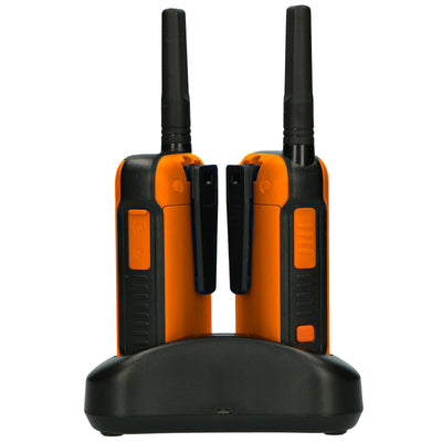 Alecto FR300OE - Paire de talkies-walkies anti-chocs, portée jusqu’à 10 kilomètres - Orange/Noir