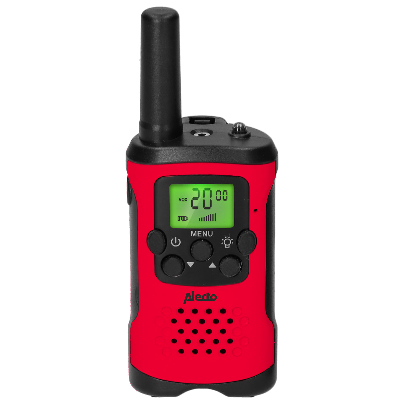 Alecto FR115RD - Lot de deux talkie-walkies pour enfants, Portée jusqu’à 7 kilomètres, rouge/noir