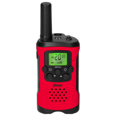 Alecto FR115RD - Lot de deux talkie-walkies pour enfants, Portée jusqu’à 7 kilomètres, rouge/noir