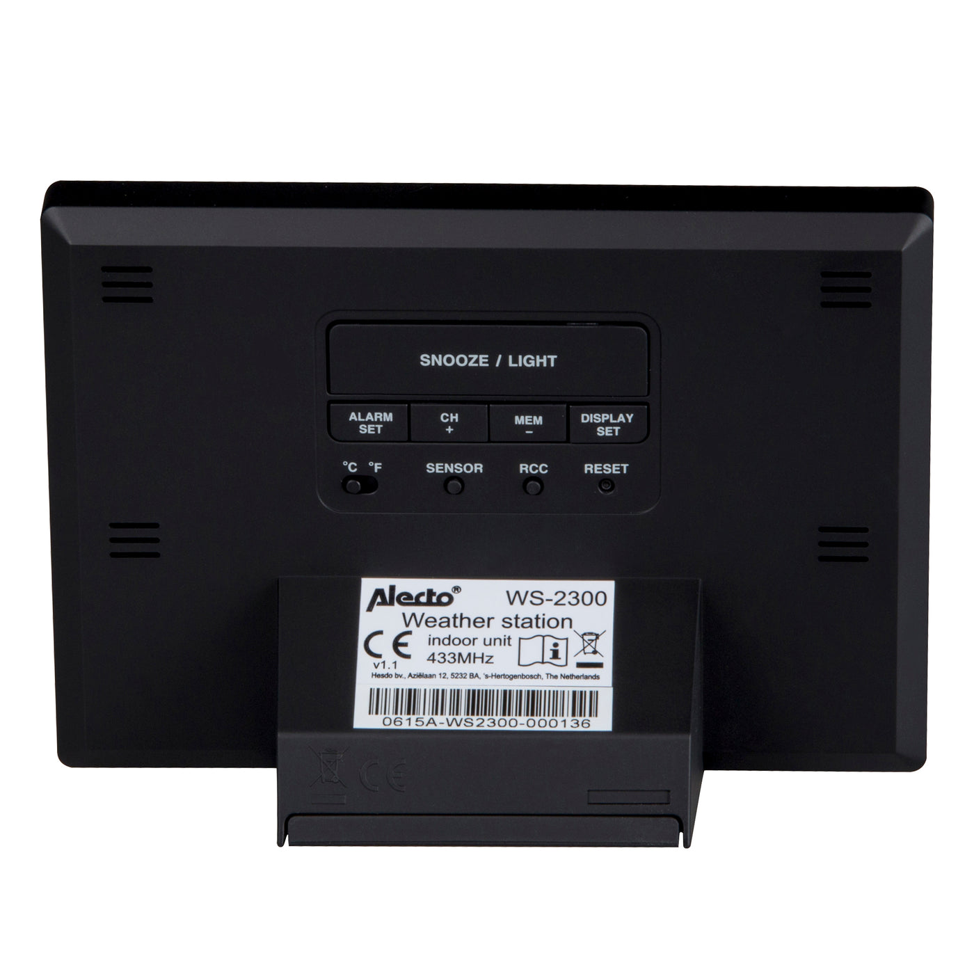 Alecto WS-2300 - Station météo avec capteur extérieur sans fil, noir