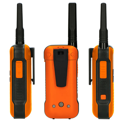 Alecto FR300OE - Paire de talkies-walkies anti-chocs, portée jusqu’à 10 kilomètres - Orange/Noir