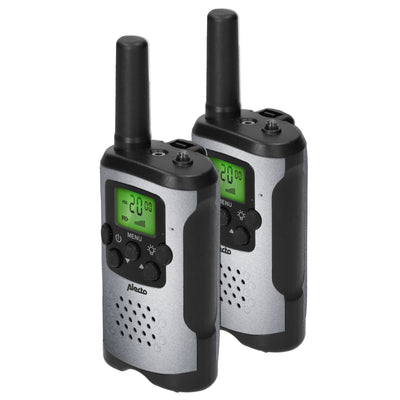 Alecto FR115GS - Lot de deux talkie-walkies pour enfants - portée jusqu’à 5 kilomètres - gris/noir