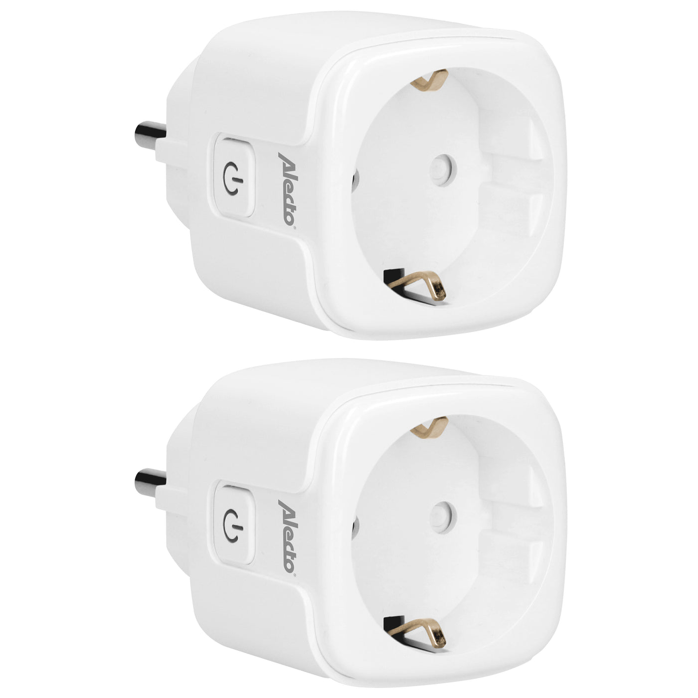 Alecto SMART-PLUG10 - Prise intelligente Wi-Fi, 16A, 3680W, pack de 2, blanc