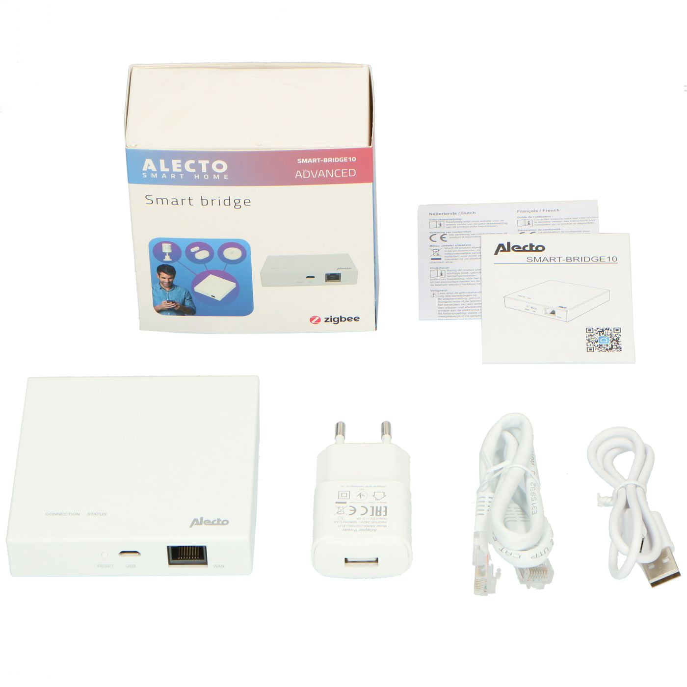 Alecto SMART-SMOKE10 SET 3 -  Kit passerelle Zigbee avec 3 détecteurs de fumée connectés Zigbee