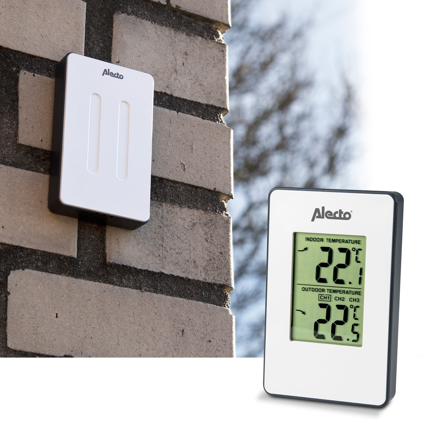 Thermomètre intérieur et extérieur, thermomètre intelligent avec capteur extérieur  sans fil