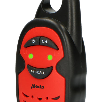 Alecto FR-05RD - Lot de deux talkie-walkies pour enfants, Portée jusqu’à 3 kilomètres, noir/rouge