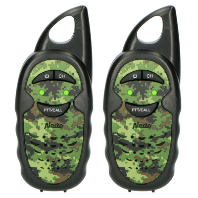 Alecto FR-05CAMO - Lot de deux talkie-walkies pour enfants, Portée jusqu’à 3 kilomètres, camouflage