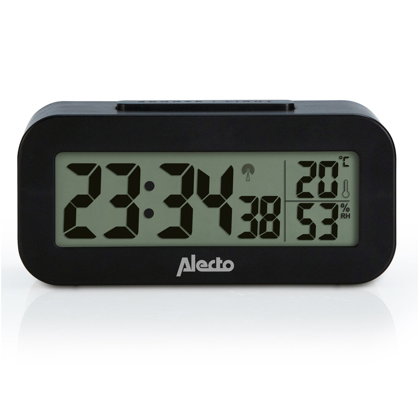 Alecto AK-30 - Réveil numérique avec thermomètre et hygromètre, noir
