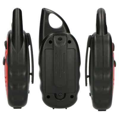 Alecto FR-05RD - Lot de deux talkie-walkies pour enfants, Portée jusqu’à 3 kilomètres, noir/rouge